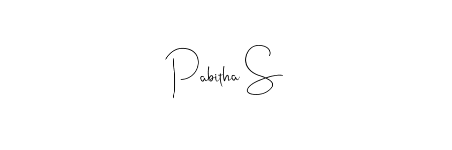 if you are searching for the best signature style for your name Pabitha S. so please give up your signature search. here we have designed multiple signature styles  using Andilay-7BmLP. Pabitha S signature style 4 images and pictures png