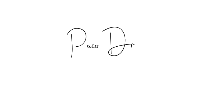 Once you've used our free online signature maker to create your best signature Andilay-7BmLP style, it's time to enjoy all of the benefits that Paco Dr name signing documents. Paco Dr signature style 4 images and pictures png