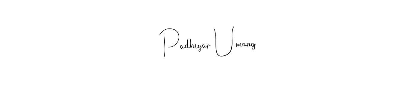Design your own signature with our free online signature maker. With this signature software, you can create a handwritten (Andilay-7BmLP) signature for name Padhiyar Umang. Padhiyar Umang signature style 4 images and pictures png