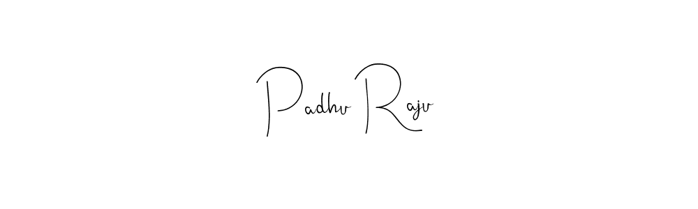 How to make Padhu Raju name signature. Use Andilay-7BmLP style for creating short signs online. This is the latest handwritten sign. Padhu Raju signature style 4 images and pictures png