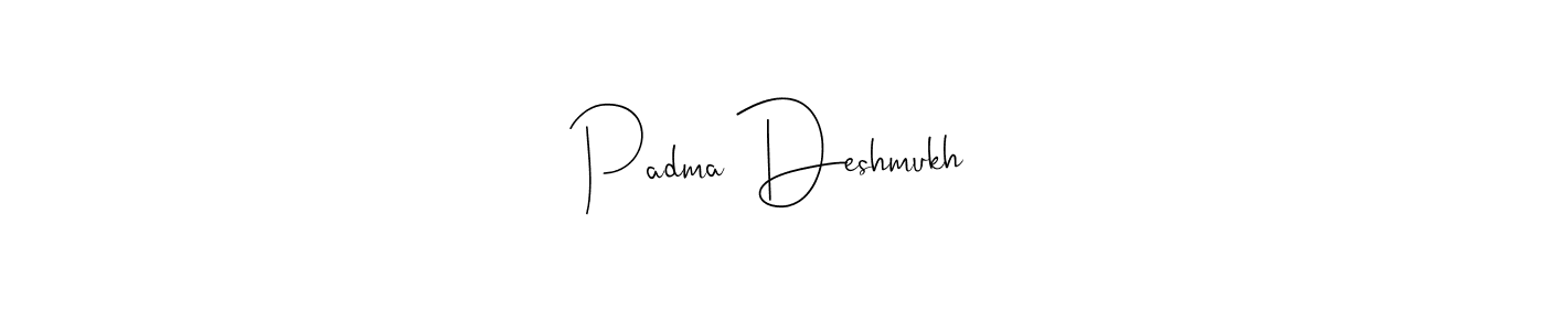 if you are searching for the best signature style for your name Padma Deshmukh. so please give up your signature search. here we have designed multiple signature styles  using Andilay-7BmLP. Padma Deshmukh signature style 4 images and pictures png