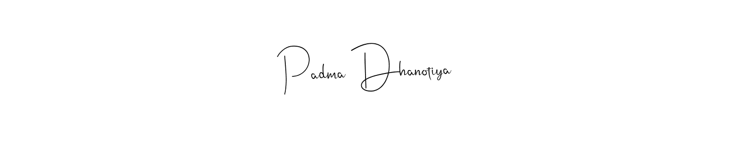 You can use this online signature creator to create a handwritten signature for the name Padma Dhanotiya. This is the best online autograph maker. Padma Dhanotiya signature style 4 images and pictures png