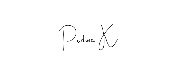 How to make Padma K signature? Andilay-7BmLP is a professional autograph style. Create handwritten signature for Padma K name. Padma K signature style 4 images and pictures png