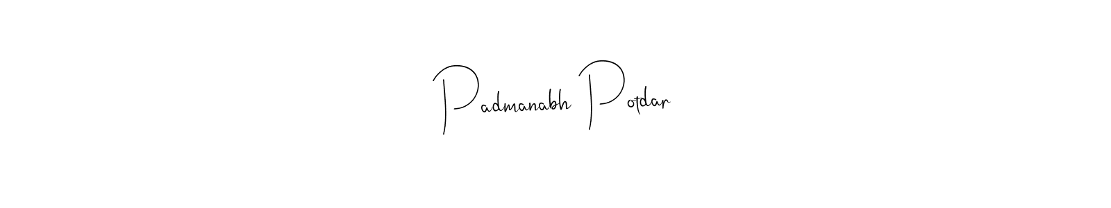 Create a beautiful signature design for name Padmanabh Potdar. With this signature (Andilay-7BmLP) fonts, you can make a handwritten signature for free. Padmanabh Potdar signature style 4 images and pictures png