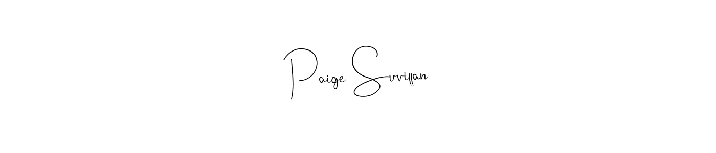 Andilay-7BmLP is a professional signature style that is perfect for those who want to add a touch of class to their signature. It is also a great choice for those who want to make their signature more unique. Get Paige Suvillan name to fancy signature for free. Paige Suvillan signature style 4 images and pictures png