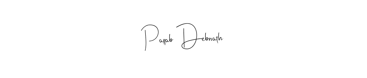 How to make Pallab Debnath name signature. Use Andilay-7BmLP style for creating short signs online. This is the latest handwritten sign. Pallab Debnath signature style 4 images and pictures png