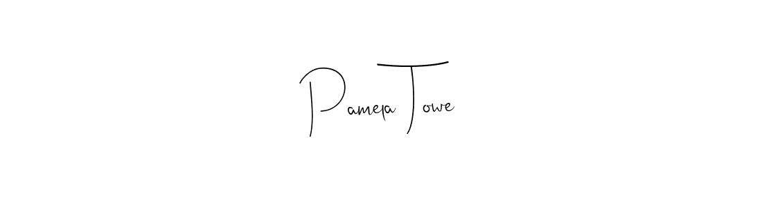 How to make Pamela Towe name signature. Use Andilay-7BmLP style for creating short signs online. This is the latest handwritten sign. Pamela Towe signature style 4 images and pictures png