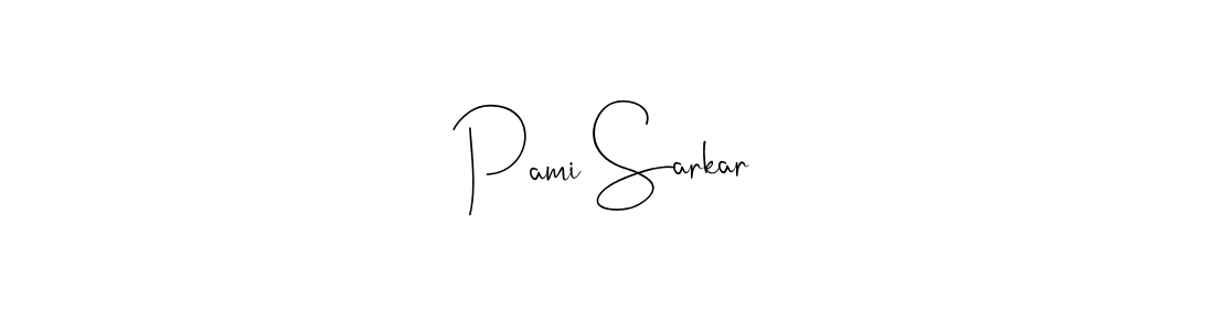 Make a beautiful signature design for name Pami Sarkar. With this signature (Andilay-7BmLP) style, you can create a handwritten signature for free. Pami Sarkar signature style 4 images and pictures png