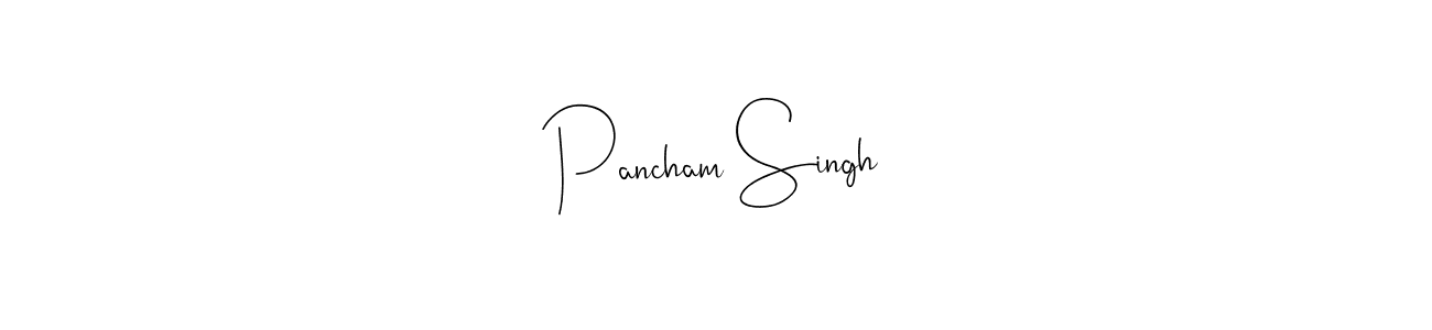 How to make Pancham Singh name signature. Use Andilay-7BmLP style for creating short signs online. This is the latest handwritten sign. Pancham Singh signature style 4 images and pictures png