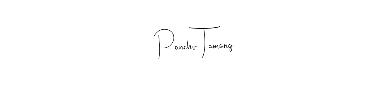 How to make Panchu Tamang name signature. Use Andilay-7BmLP style for creating short signs online. This is the latest handwritten sign. Panchu Tamang signature style 4 images and pictures png