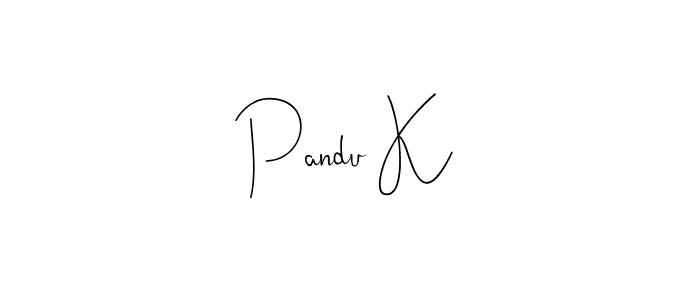 if you are searching for the best signature style for your name Pandu K. so please give up your signature search. here we have designed multiple signature styles  using Andilay-7BmLP. Pandu K signature style 4 images and pictures png