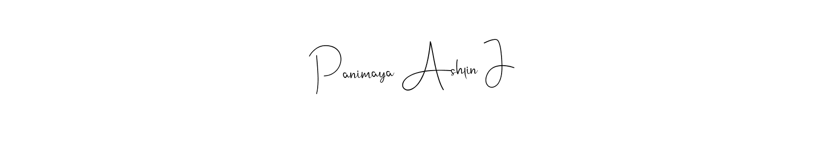 You can use this online signature creator to create a handwritten signature for the name Panimaya Ashlin J. This is the best online autograph maker. Panimaya Ashlin J signature style 4 images and pictures png