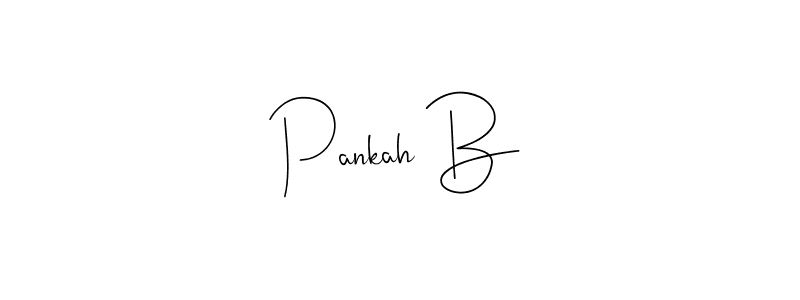 How to make Pankah B name signature. Use Andilay-7BmLP style for creating short signs online. This is the latest handwritten sign. Pankah B signature style 4 images and pictures png