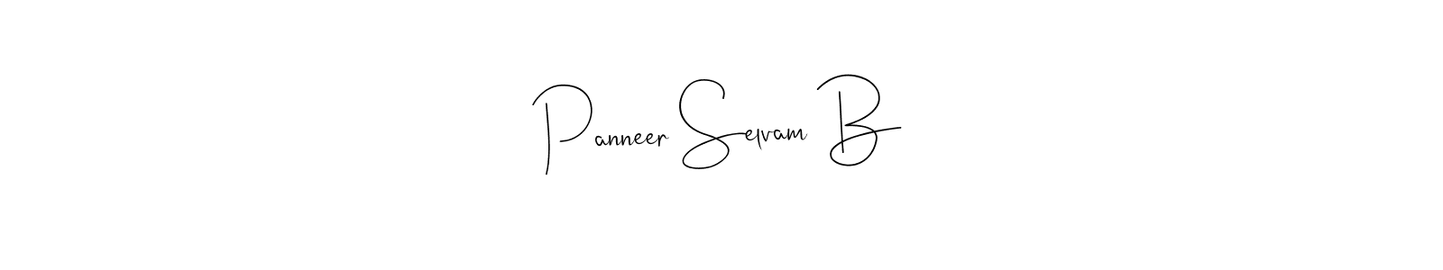 It looks lik you need a new signature style for name Panneer Selvam B. Design unique handwritten (Andilay-7BmLP) signature with our free signature maker in just a few clicks. Panneer Selvam B signature style 4 images and pictures png
