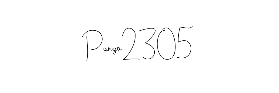 How to make Panya2305 name signature. Use Andilay-7BmLP style for creating short signs online. This is the latest handwritten sign. Panya2305 signature style 4 images and pictures png