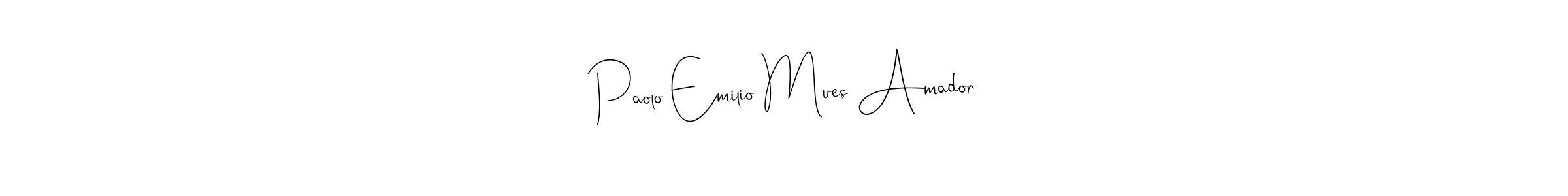 if you are searching for the best signature style for your name Paolo Emilio Mues Amador. so please give up your signature search. here we have designed multiple signature styles  using Andilay-7BmLP. Paolo Emilio Mues Amador signature style 4 images and pictures png