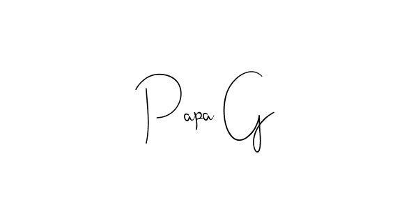 Use a signature maker to create a handwritten signature online. With this signature software, you can design (Andilay-7BmLP) your own signature for name Papa G. Papa G signature style 4 images and pictures png