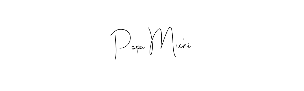 You can use this online signature creator to create a handwritten signature for the name Papa Michi. This is the best online autograph maker. Papa Michi signature style 4 images and pictures png