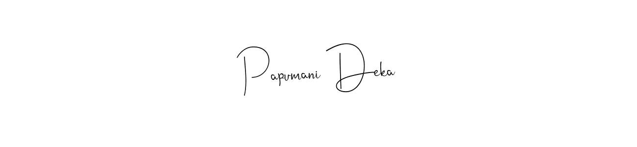 Make a beautiful signature design for name Papumani Deka. With this signature (Andilay-7BmLP) style, you can create a handwritten signature for free. Papumani Deka signature style 4 images and pictures png