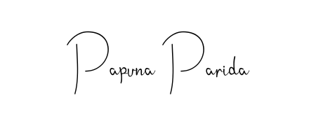 Create a personalized artistic stamp with Papuna Parida in Andilay-7BmLP font. Perfect for visual artists, designers, and influencers. Papuna Parida signature style 4 images and pictures png