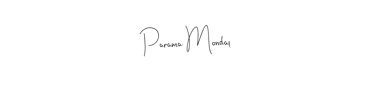 Make a beautiful signature design for name Parama Mondal. With this signature (Andilay-7BmLP) style, you can create a handwritten signature for free. Parama Mondal signature style 4 images and pictures png