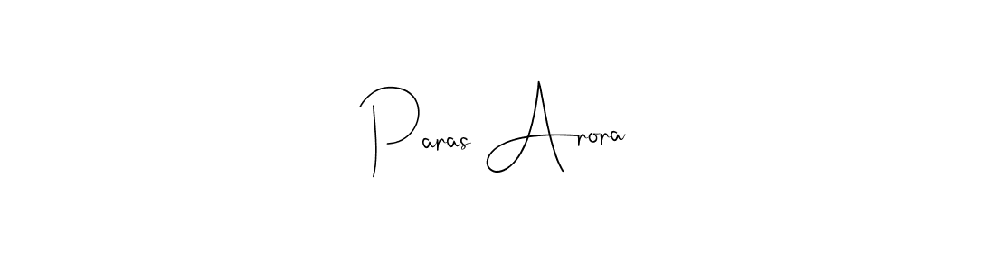 How to make Paras Arora name signature. Use Andilay-7BmLP style for creating short signs online. This is the latest handwritten sign. Paras Arora signature style 4 images and pictures png