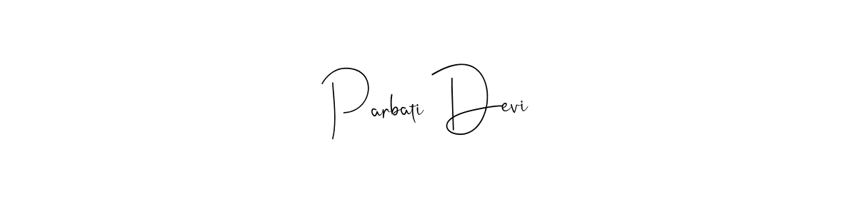 Make a beautiful signature design for name Parbati Devi. With this signature (Andilay-7BmLP) style, you can create a handwritten signature for free. Parbati Devi signature style 4 images and pictures png