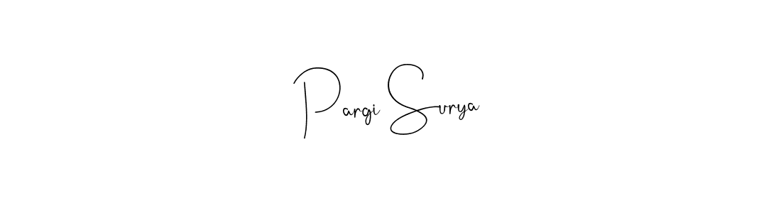 How to make Pargi Surya signature? Andilay-7BmLP is a professional autograph style. Create handwritten signature for Pargi Surya name. Pargi Surya signature style 4 images and pictures png