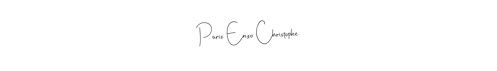 Create a beautiful signature design for name Paris Enzo Christophe. With this signature (Andilay-7BmLP) fonts, you can make a handwritten signature for free. Paris Enzo Christophe signature style 4 images and pictures png