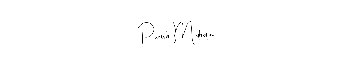 Use a signature maker to create a handwritten signature online. With this signature software, you can design (Andilay-7BmLP) your own signature for name Parish Malhotra. Parish Malhotra signature style 4 images and pictures png