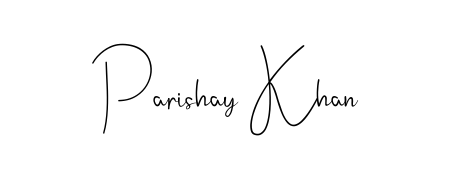 Create a personalized artistic stamp with Parishay Khan in Andilay-7BmLP font. Perfect for visual artists, designers, and influencers. Parishay Khan signature style 4 images and pictures png