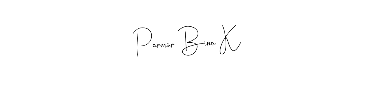 Make a beautiful signature design for name Parmar Bina K. Use this online signature maker to create a handwritten signature for free. Parmar Bina K signature style 4 images and pictures png
