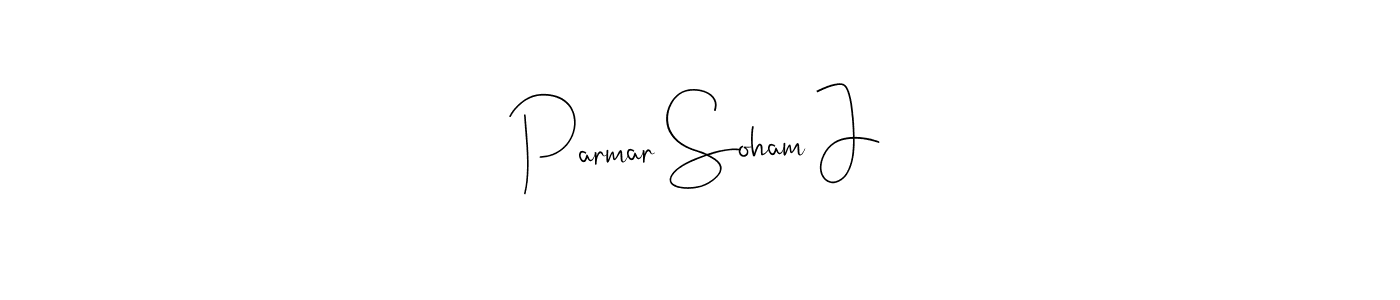 Parmar Soham J stylish signature style. Best Handwritten Sign (Andilay-7BmLP) for my name. Handwritten Signature Collection Ideas for my name Parmar Soham J. Parmar Soham J signature style 4 images and pictures png