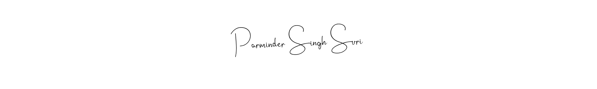 Use a signature maker to create a handwritten signature online. With this signature software, you can design (Andilay-7BmLP) your own signature for name Parminder Singh Suri. Parminder Singh Suri signature style 4 images and pictures png