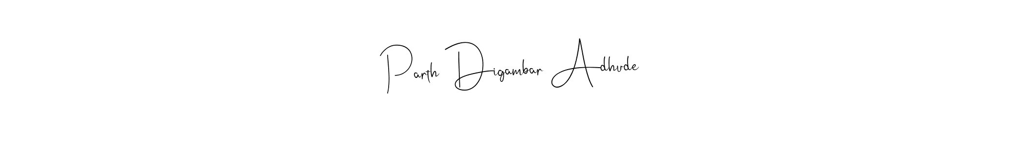 The best way (Andilay-7BmLP) to make a short signature is to pick only two or three words in your name. The name Parth Digambar Adhude include a total of six letters. For converting this name. Parth Digambar Adhude signature style 4 images and pictures png