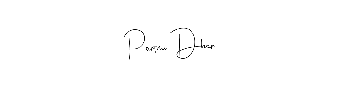 Use a signature maker to create a handwritten signature online. With this signature software, you can design (Andilay-7BmLP) your own signature for name Partha Dhar. Partha Dhar signature style 4 images and pictures png