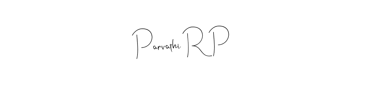 Use a signature maker to create a handwritten signature online. With this signature software, you can design (Andilay-7BmLP) your own signature for name Parvathi R P. Parvathi R P signature style 4 images and pictures png
