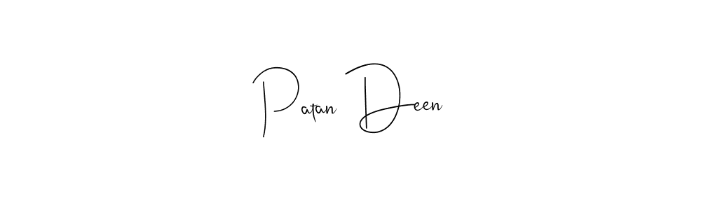 Andilay-7BmLP is a professional signature style that is perfect for those who want to add a touch of class to their signature. It is also a great choice for those who want to make their signature more unique. Get Patan Deen name to fancy signature for free. Patan Deen signature style 4 images and pictures png
