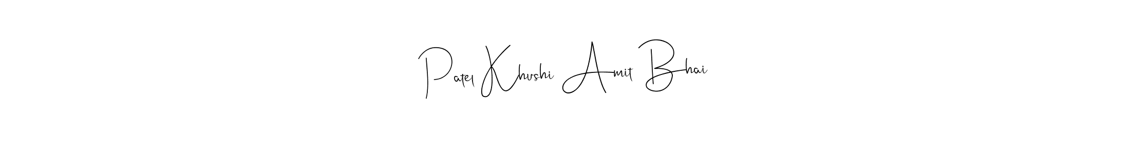 Also You can easily find your signature by using the search form. We will create Patel Khushi Amit Bhai name handwritten signature images for you free of cost using Andilay-7BmLP sign style. Patel Khushi Amit Bhai signature style 4 images and pictures png