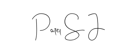 Enhance your business communications with Patel S J signature in Andilay-7BmLP lettering. Clean, modern, and universally compatible. Patel S J signature style 4 images and pictures png