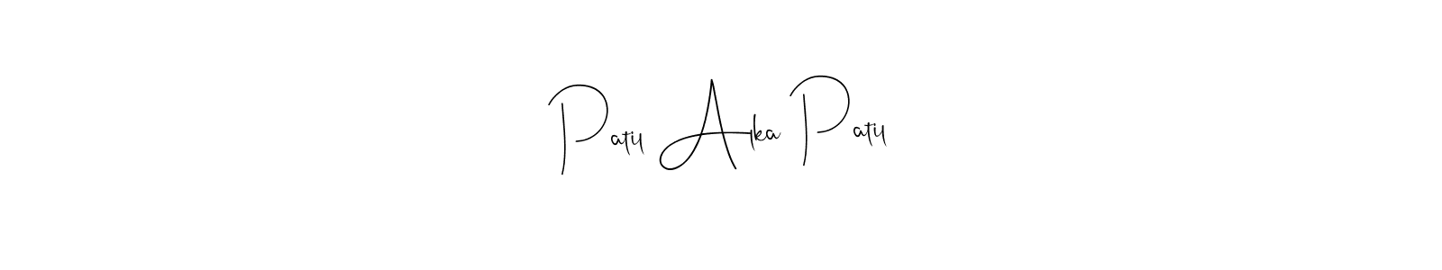 Use a signature maker to create a handwritten signature online. With this signature software, you can design (Andilay-7BmLP) your own signature for name Patil Alka Patil. Patil Alka Patil signature style 4 images and pictures png