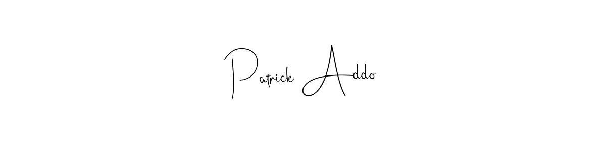 You can use this online signature creator to create a handwritten signature for the name Patrick Addo. This is the best online autograph maker. Patrick Addo signature style 4 images and pictures png