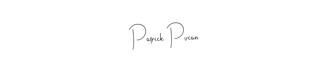 Design your own signature with our free online signature maker. With this signature software, you can create a handwritten (Andilay-7BmLP) signature for name Patrick Pucan. Patrick Pucan signature style 4 images and pictures png