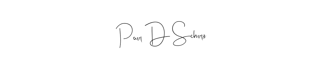 Use a signature maker to create a handwritten signature online. With this signature software, you can design (Andilay-7BmLP) your own signature for name Paul D Schulz. Paul D Schulz signature style 4 images and pictures png