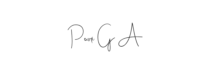 How to make Pauli G A name signature. Use Andilay-7BmLP style for creating short signs online. This is the latest handwritten sign. Pauli G A signature style 4 images and pictures png