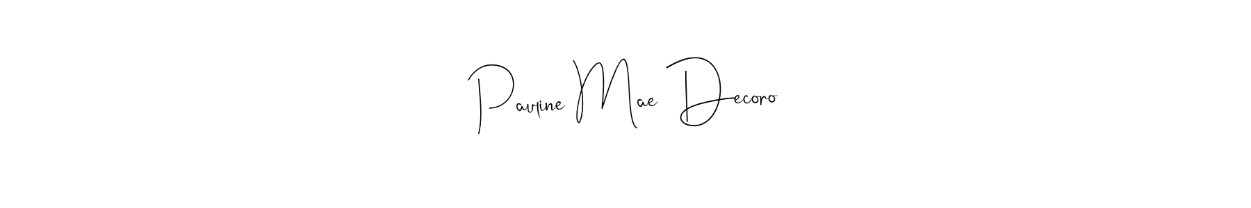 Also You can easily find your signature by using the search form. We will create Pauline Mae Decoro name handwritten signature images for you free of cost using Andilay-7BmLP sign style. Pauline Mae Decoro signature style 4 images and pictures png
