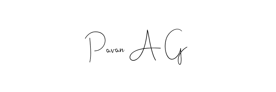 Design your own signature with our free online signature maker. With this signature software, you can create a handwritten (Andilay-7BmLP) signature for name Pavan A G. Pavan A G signature style 4 images and pictures png