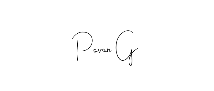 Create a beautiful signature design for name Pavan G. With this signature (Andilay-7BmLP) fonts, you can make a handwritten signature for free. Pavan G signature style 4 images and pictures png