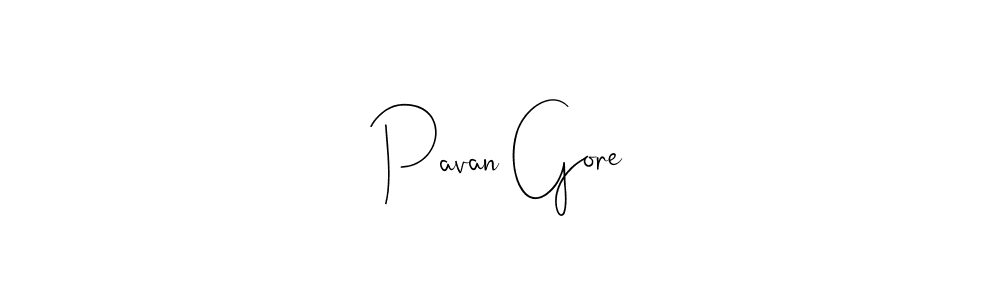 How to make Pavan Gore name signature. Use Andilay-7BmLP style for creating short signs online. This is the latest handwritten sign. Pavan Gore signature style 4 images and pictures png