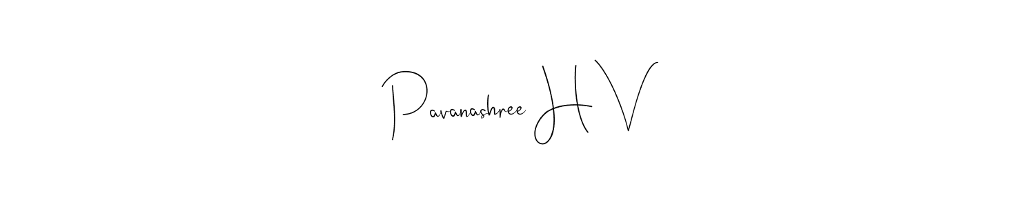 How to make Pavanashree H V name signature. Use Andilay-7BmLP style for creating short signs online. This is the latest handwritten sign. Pavanashree H V signature style 4 images and pictures png